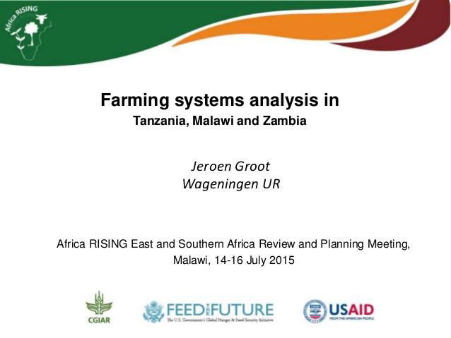 Farming systems analysis in Tanzania, Malawi and Zambia