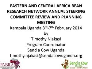 Eastern and central Africa bean research network annual steering committee review and planning meeting