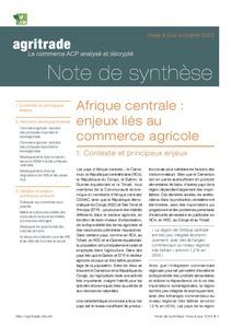 Afrique centrale - enjeux liés au commerce agricole : Agritrade Note de synthèse 2013