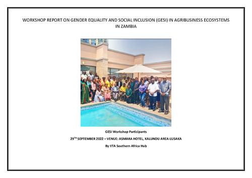 Workshop Report on Gender Equality and Social Inclusion (GESI) in Agribusiness Ecosystems in Zambia