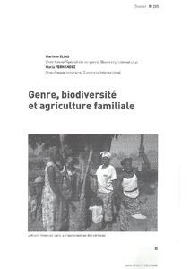 Genre, biodiversite et agriculture familiale