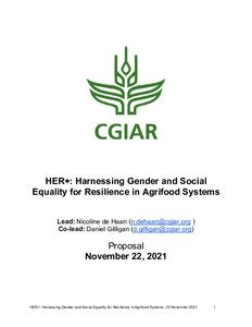 Harnessing Gender and Social Equality for Resilience in Agrifood Systems - Proposal
