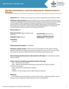 Woreda Participatory Land Use Planning for Pastoral Areas in Ethiopia
