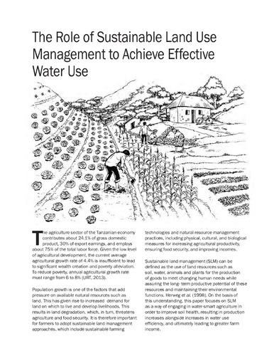 Sustaining landscapes: The role of sustainable land use management to achieve effective water use
