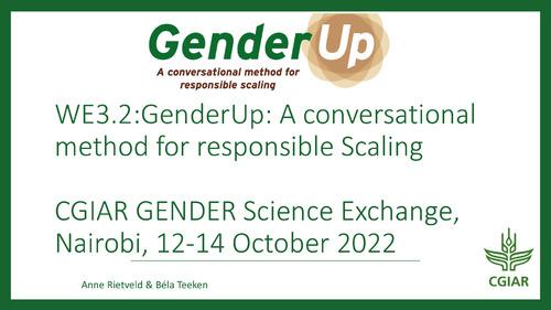 WE3.2: GenderUp: A conversational method for responsible Scaling