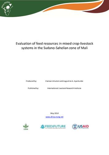 Evaluation of feed resources in mixed crop-livestock systems in the Sudano-Sahelian zone of Mali