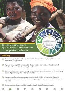 Design climate-smart agricultural interventions to be gender inclusive