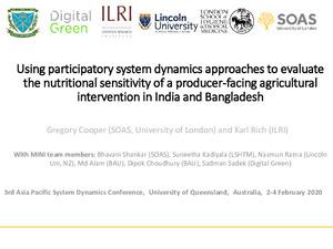 Using participatory system dynamics approaches to evaluate the nutritional sensitivity of a producer-facing agricultural intervention in India and Bangladesh