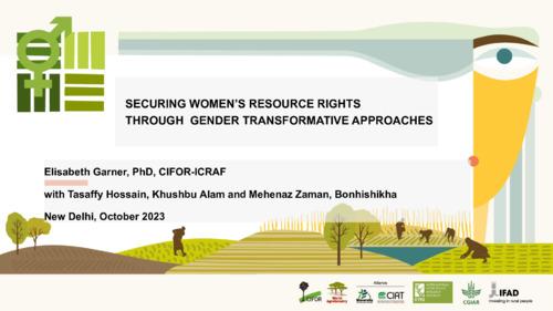 Securing women’s resource rights through gender-transformative approaches