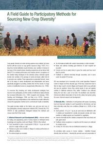 A field guide to participatory methods for sourcing new crop diversity.