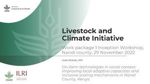 On-farm technologies in social context: Improving local adaptive capacities and inclusive scaling mechanisms in Nandi County, Kenya