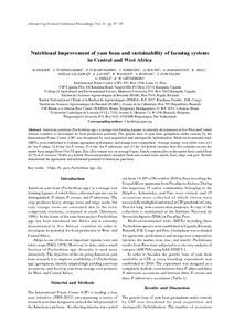 Nutritional improvement of yam bean and sustainability of farming systems in Central and West Africa.