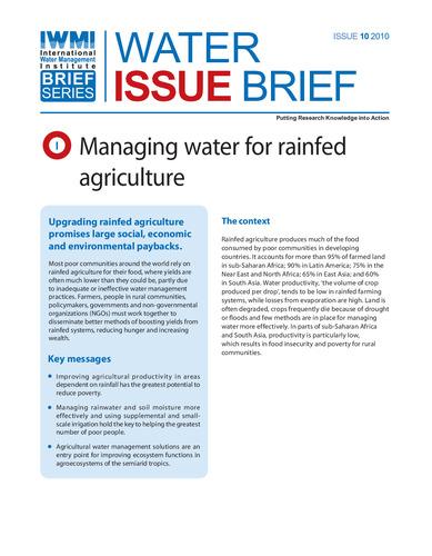 Managing water for rainfed agriculture