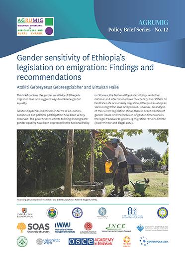 Gender sensitivity of Ethiopia’s legislation on emigration: findings and recommendations