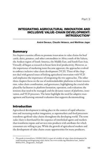 Integrating agricultural innovation and inclusive value-chain development: Introduction