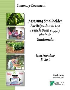 Assessing smallholder participation in the french bean supply chain in Guatemala
