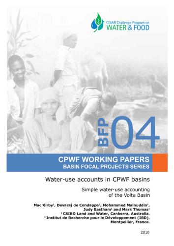 Water-use accounts in CPWF basins: Simple water-use accounting of the Volta Basin