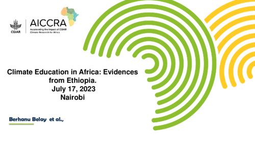 Climate Education in Africa: Evidences from Ethiopia