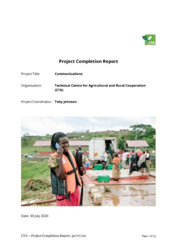 CTA Project Completion Report: Communication