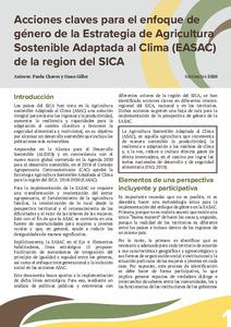 Acciones claves para el enfoque de género de la Estrategia de Agricultura Sostenible Adaptada al Clima (EASAC) de la región del SICA