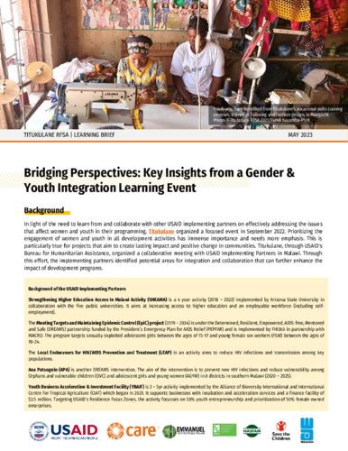 Bridging perspectives: Key insights from a gender & youth integration learning event