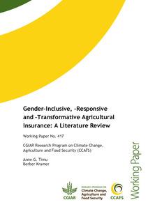 Gender-Inclusive, -Responsive and -Transformative Agricultural Insurance: A Literature Review