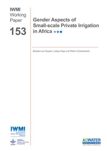 Gender aspects of small-scale private irrigation in Africa