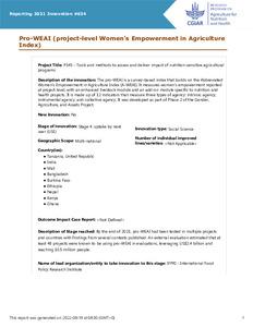 Pro-WEAI (project-level Women's Empowerment in Agriculture Index)