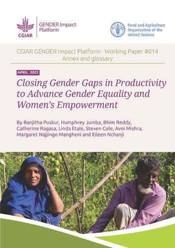 Closing Gender Gaps in Productivity to Advance Gender Equality and Women’s Empowerment