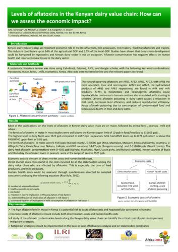 Levels of aflatoxins in the Kenyan dairy value chain: How can we assess the economic impact?