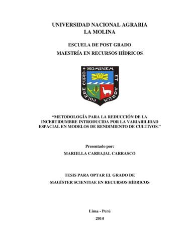 Metodología para la reducción de la incertidumbre introducida por la variabilidad espacial en modelos de rendimiento de cultivos