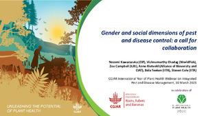 Gender and social dimensions of pest and disease control: A call for collaboration