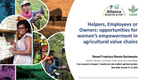 Helpers, employees or owners: Opportunities for women’s empowerment in agricultural value chains