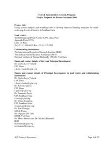 Using System Analysis and Modeling Tools to Develop Improved Feeding Strategies for Small-Scale Crop-Livestock Farmers in SE Asia: CGIAR Systemwide Livestock Programme, Concept Note for Research Grant 2006