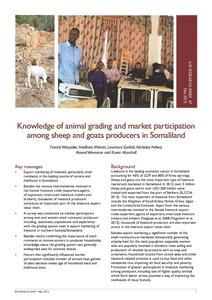Knowledge of animal grading and market participation among sheep and goats producers in Somaliland