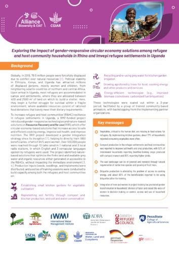 Exploring the impact of gender-responsive circular economy solutions among refugee and host community households in Rhino and Imvepi refugee settlements in Uganda