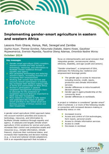 Implementing gender-smart agriculture in Eastern and Western Africa