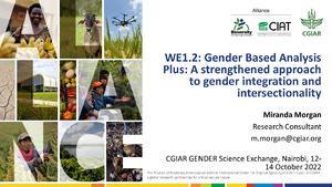 WE1.2: Gender Based Analysis Plus: A strengthened approach to gender integration and intersectionality