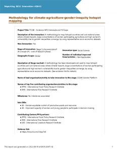 Methodology for climate-agriculture-gender-inequity hotspot mapping