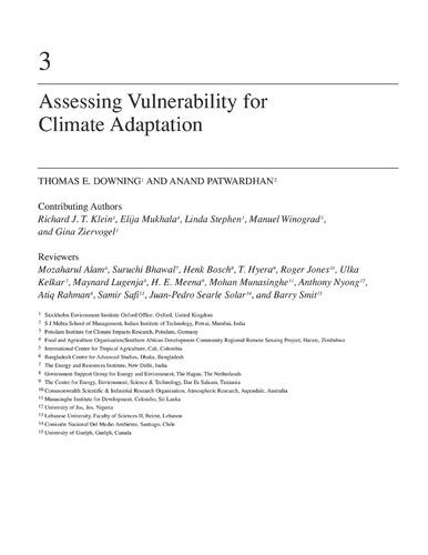 Assessing vulnerability for climate adaptation