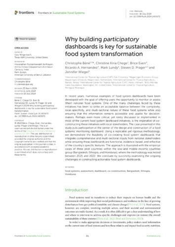 Why building participatory dashboards is key for sustainable food system transformation