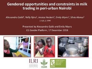 Gendered opportunities and constraints in milk trading in peri-urban Nairobi
