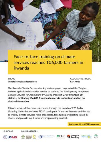 Face-to-face training on climate services reaches 106,000 farmers in Rwanda