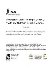 Climate change, gender, youth and nutrition situation analysis - Uganda