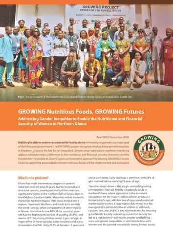 GROWING Nutritious Foods, GROWING Futures. Addressing Gender Inequities to Enable the Nutritional and Financial Security of Women in Northern Ghana