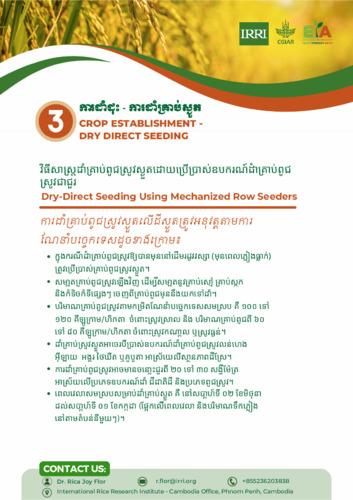 Crop Establishment - Dry Direct Seeding