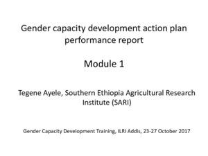 Southern Agricultural Research Institute Gender capacity development action plan performance report - Module 1