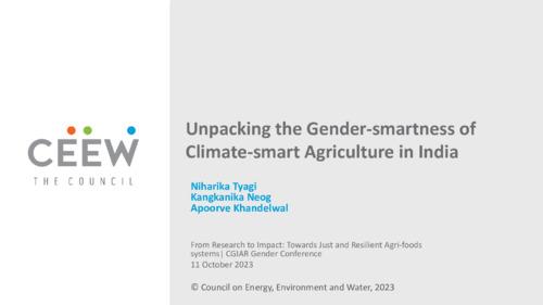 Unpacking the Gender-smartness of Climate-smart Agriculture in India