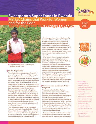 Sweetpotato Super Foods in Rwanda Market Chains that Work for Women and for the Poor