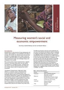 Measuring women’s social and economic empowerment
